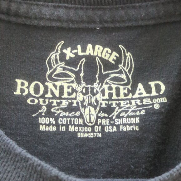 Bonehead‎ Outfitters X-Large Black Hog Hunter T-Shirt Graphic Bacon To The Bone - Picture 5 of 8